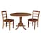 International Concepts 42 in. Dual Drop Leaf Dining Table with 2 Madrid LadderBack Chairs K42-42DP-C2-2 - alternate 5